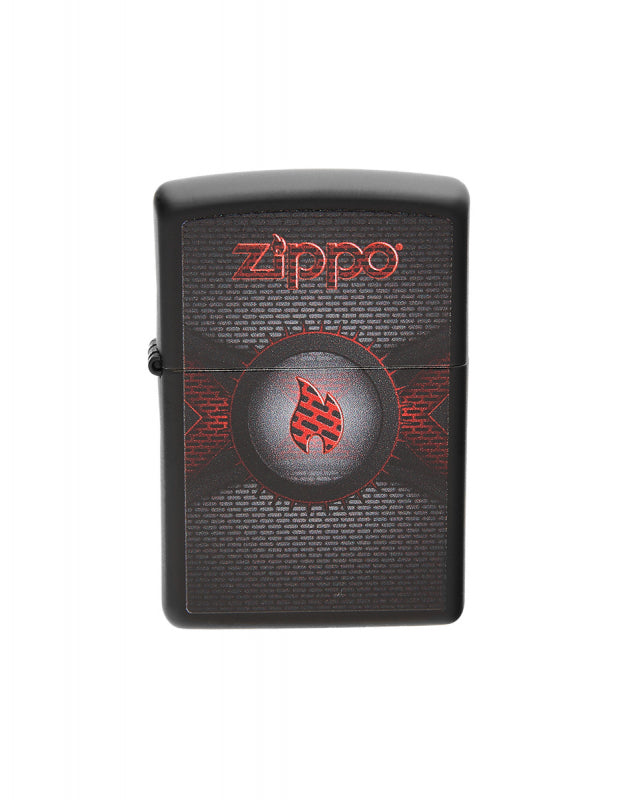 RED METALLIC FLAME ZIPPO LOGO 218.CI403728