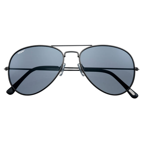 Front view of the Smoke Flash Aviator Pilot Sunglasses