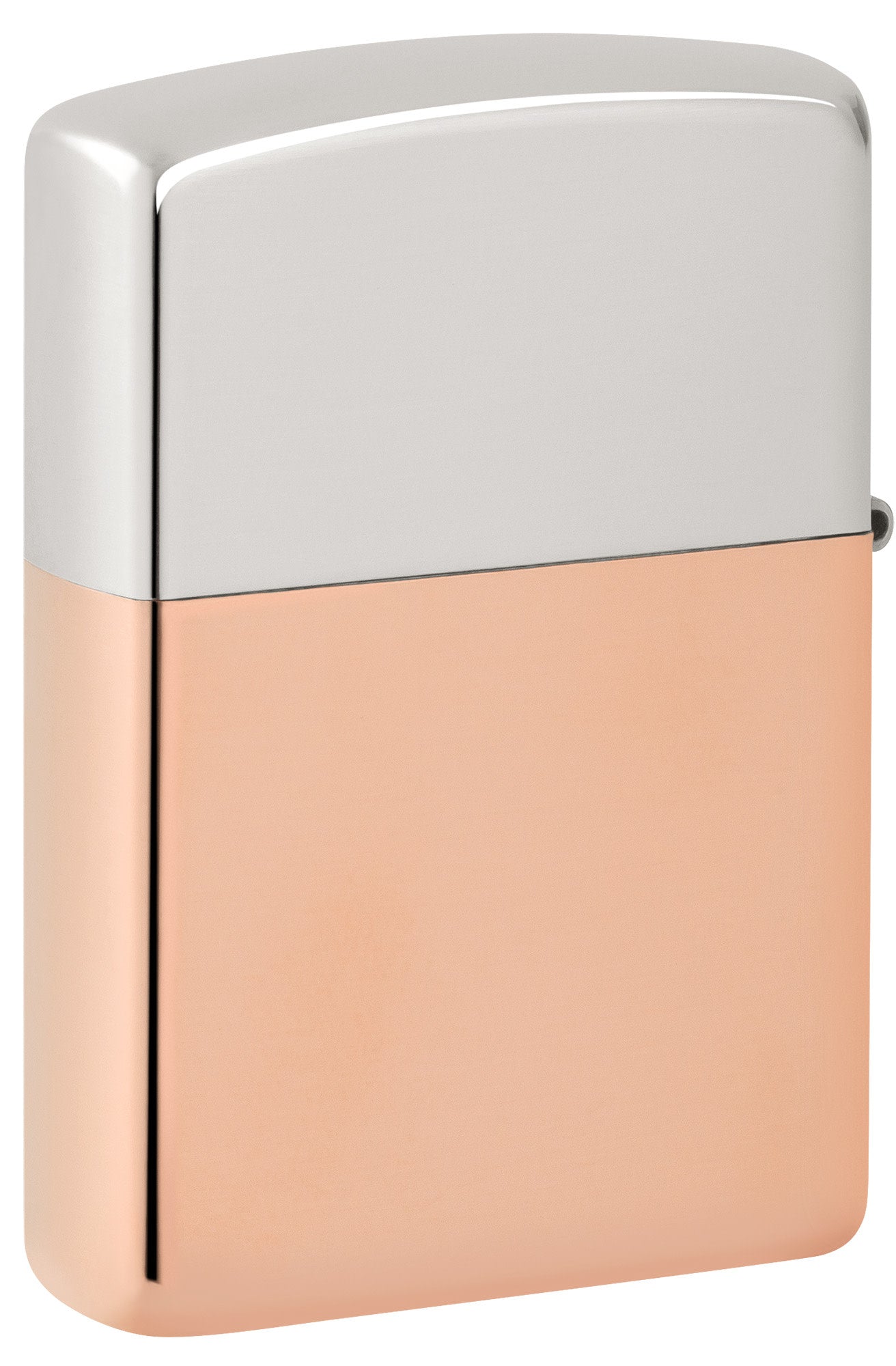 Back shot of Zippo Bimetal (Copper Bottom) Windproof Lighter standing at a 3/4 angle.