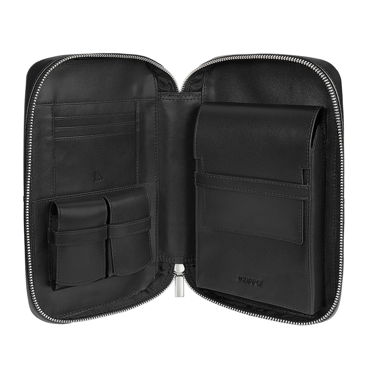 TRAVEL HUMIDOR SET_PIELE_NEGRU