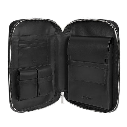 TRAVEL HUMIDOR SET_PIELE_NEGRU