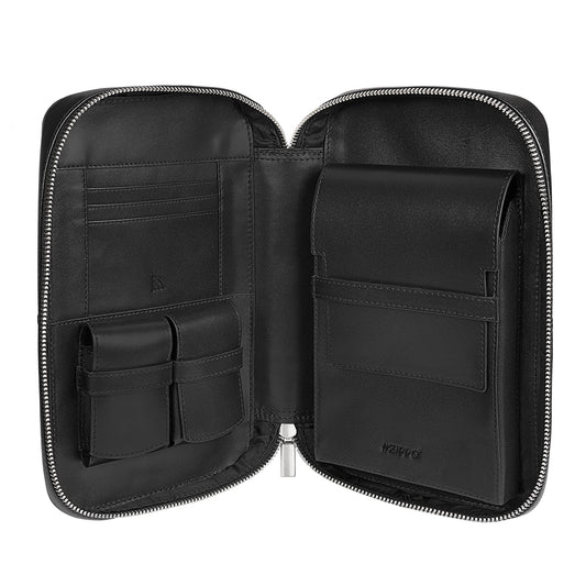 TRAVEL HUMIDOR SET_PIELE_NEGRU