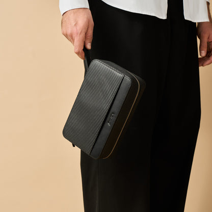 TRAVEL HUMIDOR SET_CARBON _NEGRU