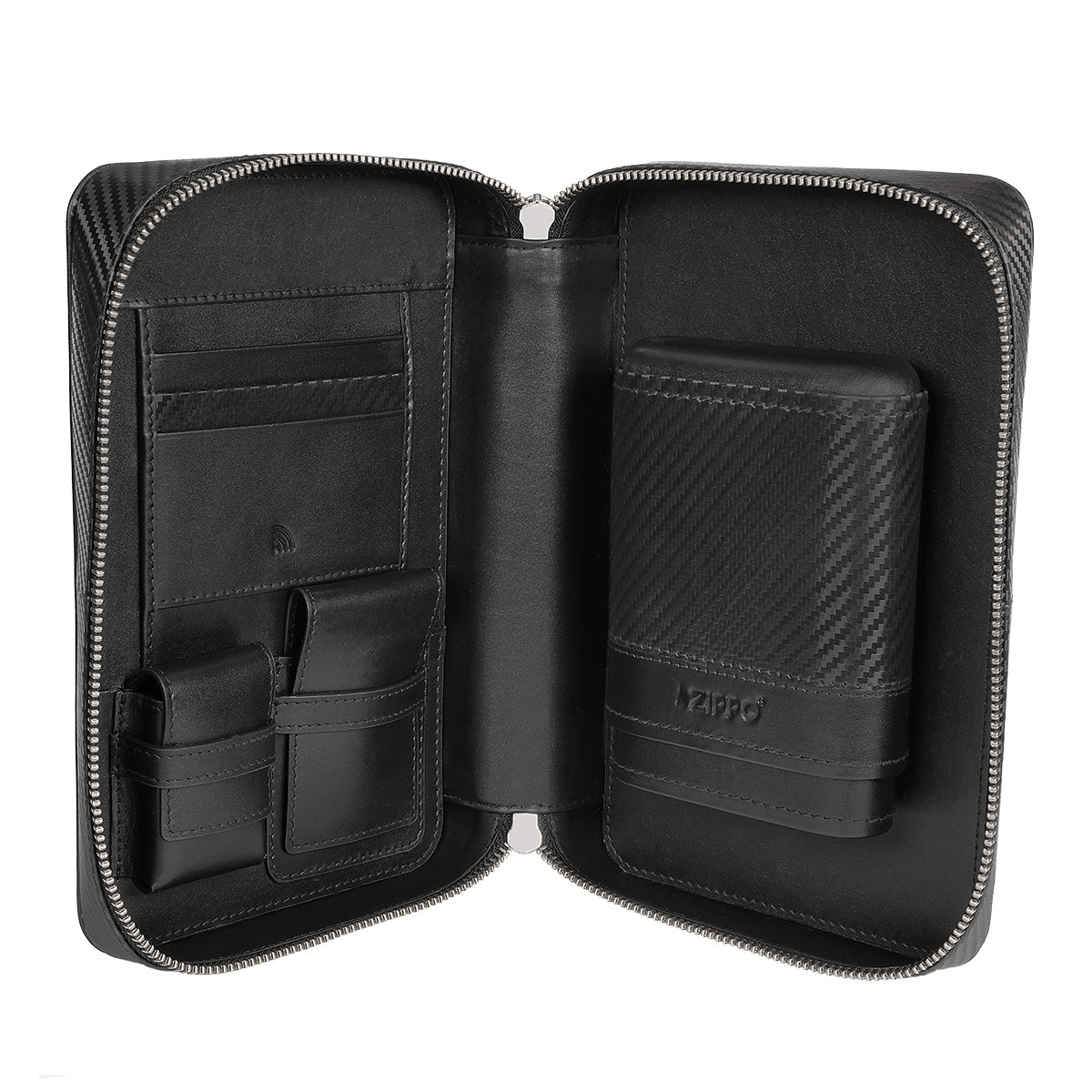 TRAVEL HUMIDOR SET_CARBON _NEGRU
