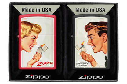 SET BRICHETE ZIPPO 233/218_ COUPLE SET DAME/GUY