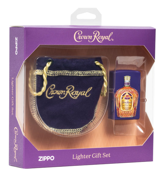 SET CADOU_BRICHETA  ZIPPO 237 CROWN ROYAL WHISKEY + SACULET