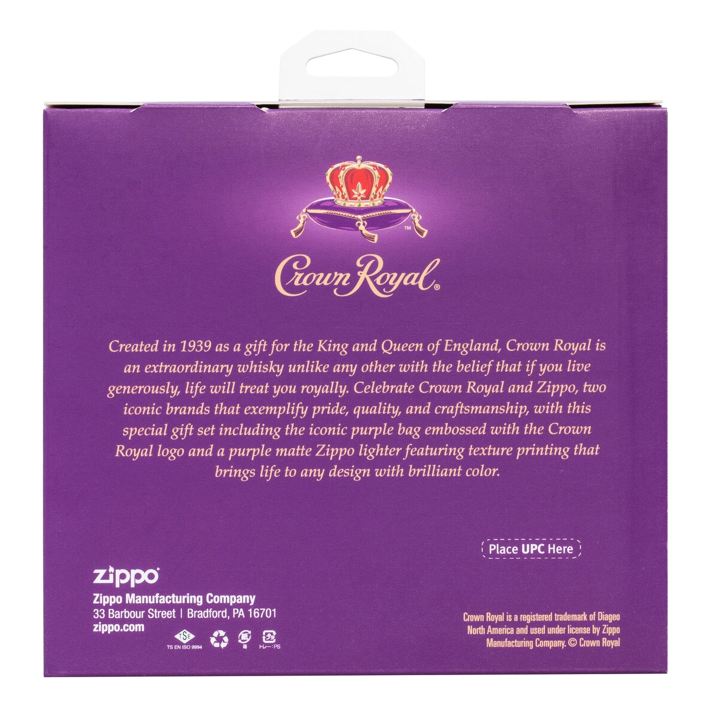 SET CADOU_BRICHETA  ZIPPO 237 CROWN ROYAL WHISKEY + SACULET