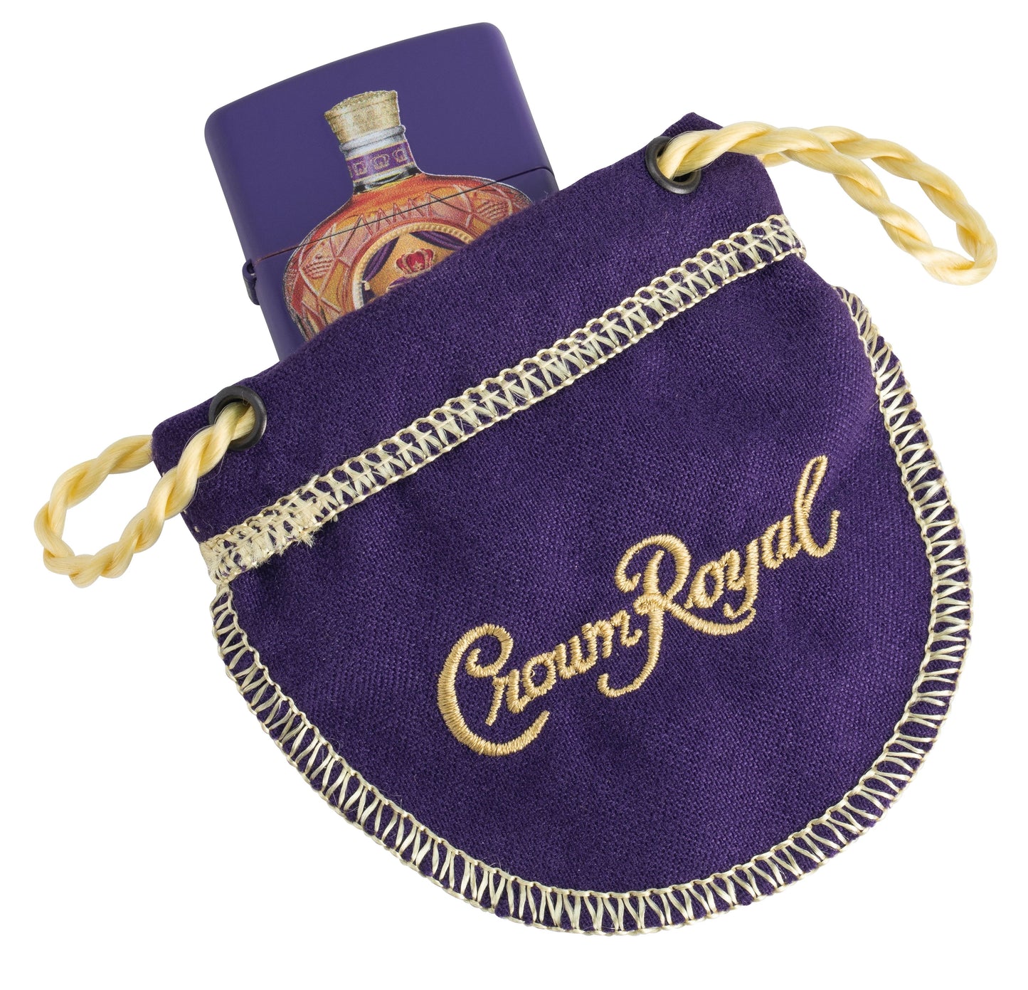 SET CADOU_BRICHETA  ZIPPO 237 CROWN ROYAL WHISKEY + SACULET