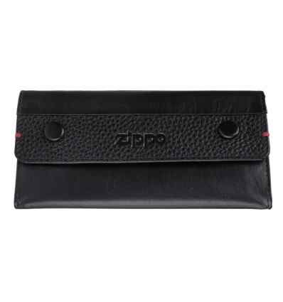 PORTOFEL ZIPPO PIELE PENTRU TUTUN NEGRU CU CAPSE