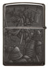 Back shot of Knight Fight Design High Polish Black Windproof Lighter