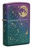 Front shot of Starry Sky Design Iridescent Windproof Lighter standing at a 3/4 angle
