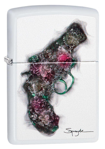 Spazuk Roses and Pistol Windproof Lighter 3/4 View