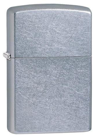 Front shot of Street Chrome Windproof Lighter standing at a 3/4 angle