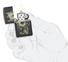 Gambling Design Windproof Lighter lit in hand