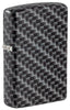 Front shot of Carbon Fiber Design Windproof Lighter standing at a 3/4 angle