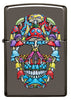 Front shot of Mushroom Skull Design Black Ice Windproof Lighter.