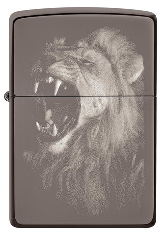 Front of Lion Design Black Ice® Photo Image Windproof Lighter