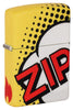 Front shot of Zippo Pop Art Design 540 Color Windproof Lighter standing at a 3/4 angle