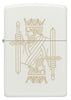 Front shot of King Queen Design White Matte Windproof Lighter.