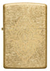 Front shot of Henna Tattoo Design Tumbled Brass Windproof Lighter.